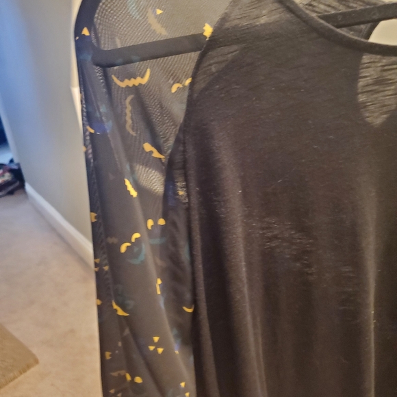 Modcloth Halloween Jack o lantern sheer sleeved top  🎃 - Picture 3 of 5